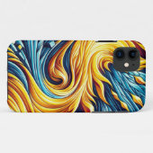 Geometrisch patroon van stromend geel vuurijs Case-Mate iPhone case (Achterkant (horizontaal))