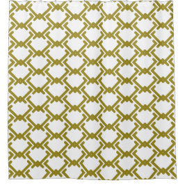 Geometrisch patroon van verschillende grootte goud douchegordijn