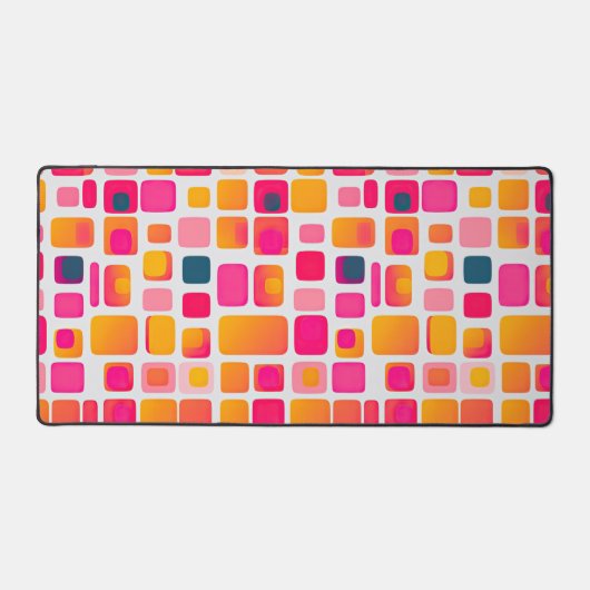 Geometrisch patroon van vierkante kleurblokken Roz Bureaumat (Voorkant)