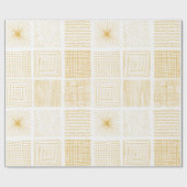 Geometrisch patroon van witte en gouden textuur cadeaupapier (Vlak)