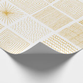 Geometrisch patroon van witte en gouden textuur cadeaupapier (Hoek)
