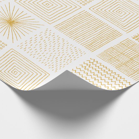 Geometrisch patroon van witte en gouden textuur cadeaupapier (Hoek)