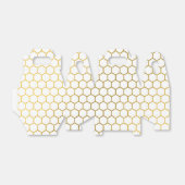 Geometrisch patroon van witte en goudhexagon bedankdoosjes (Uitgevouwen)