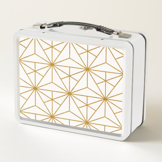 Geometrisch patroon van witte en goudkunstdeco (Achterkant)