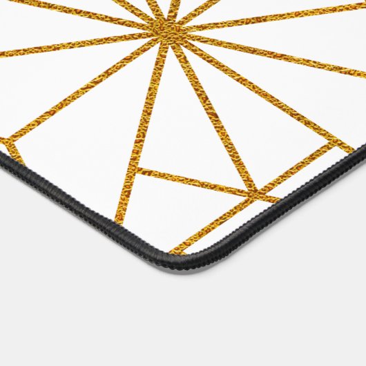 Geometrisch patroon van witte en goudkunstdeco bureaumat (Hoek)