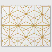 Geometrisch patroon van witte en goudkunstdeco cadeaupapier (Vlak)