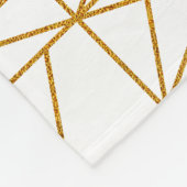 Geometrisch patroon van witte en goudkunstdeco fleece deken (Hoek)