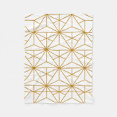 Geometrisch patroon van witte en goudkunstdeco fleece deken (Voorkant)