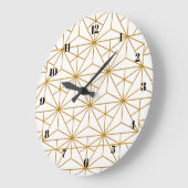 Geometrisch patroon van witte en goudkunstdeco grote klok (Hoek)