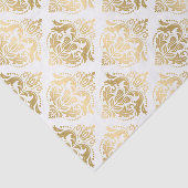 Geometrisch patroon van witte en goudvlies tissuepapier (Detail)