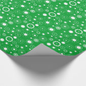 Geometrisch patroon van witte en groene cirkels cadeaupapier (Hoek)