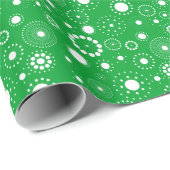 Geometrisch patroon van witte en groene cirkels cadeaupapier (Rol Hoek)
