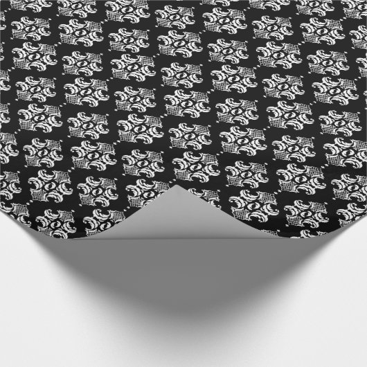 Geometrisch patroon van witte en zwarte Ornamenten Cadeaupapier (Hoek)
