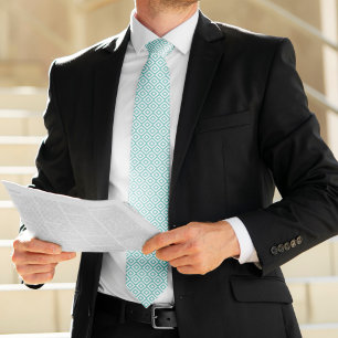 Geometrisch patroon van zeebrasem en witte diamant stropdas