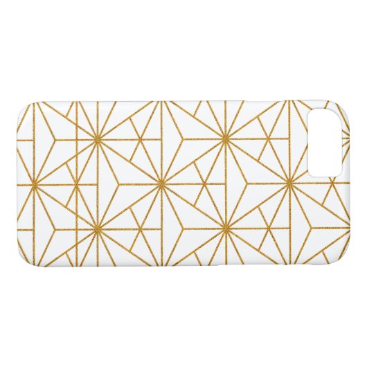 Geometrisch patroon van zwart-goudkunstdeco Case-Mate iPhone case (Achterkant (Horizontaal))