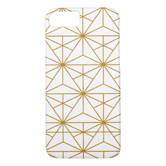 Geometrisch patroon van zwart-goudkunstdeco Case-Mate iPhone case (Achterkant)