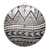 Geometrisch patroon van zwart-wit Tattoo Dartbord (Voorkant)