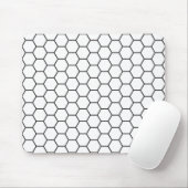 Geometrisch patroon van zwarte en witte hexagon muismat (Met muis)