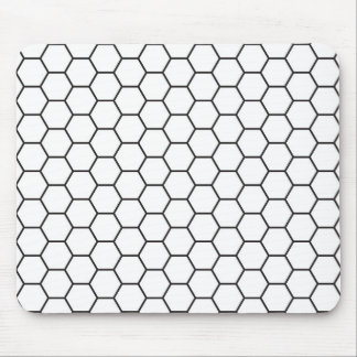 Geometrisch patroon van zwarte en witte hexagon muismat