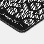 Geometrisch patroon van zwarte en witte stippen bureaumat (Hoek)