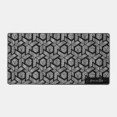 Geometrisch patroon van zwarte en witte stippen bureaumat (Voorkant)