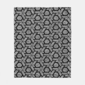 Geometrisch patroon van zwarte en witte stippen fleece deken (Voorkant)