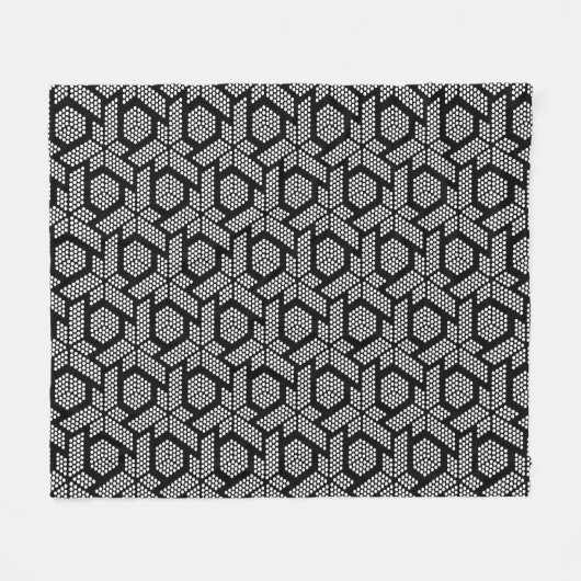 Geometrisch patroon van zwarte en witte stippen fleece deken (Voorkant (Horizontaal))