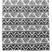 Geometrisch patroon van zwarte en witte tribben douchegordijn (Voorkant)