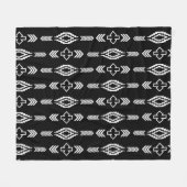 Geometrisch patroon van zwarte en witte tribben fleece deken (Voorkant (Horizontaal))