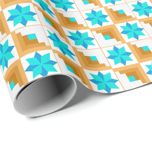 Geometrisch patroon veelkleurige patchwork cadeaupapier (Rol Hoek)