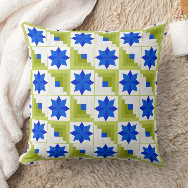 Geometrisch patroon veelkleurige patchwork kussen (Deken)