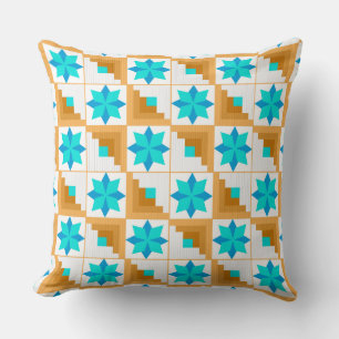 Geometrisch patroon veelkleurige patchwork kussen