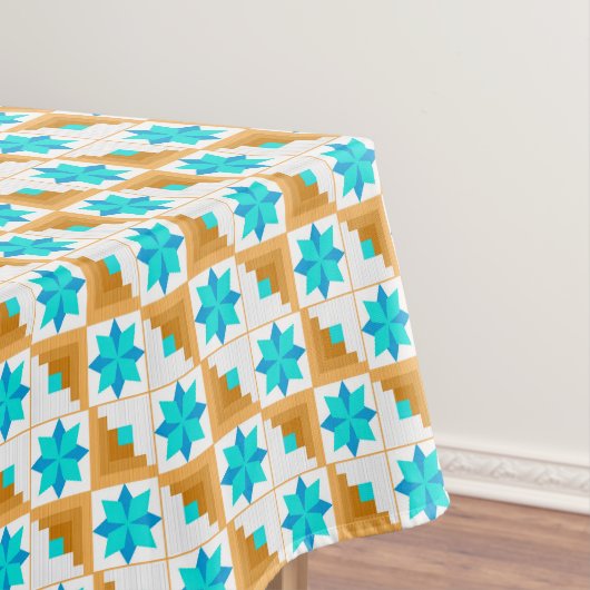 Geometrisch patroon veelkleurige patchwork tafelkleed (Voorbeeld)