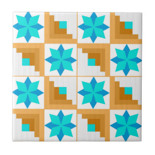 Geometrisch patroon veelkleurige patchwork tegeltje