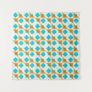 Geometrisch patroon veelkleurige patchwork wandkleed