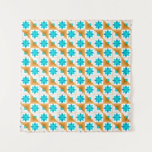 Geometrisch patroon veelkleurige patchwork wandkleed (Voorkant)