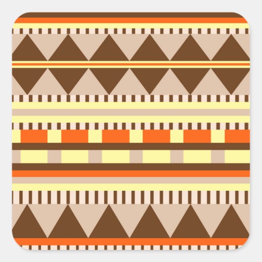 Geometrisch patroon vierkante sticker (Voorkant)