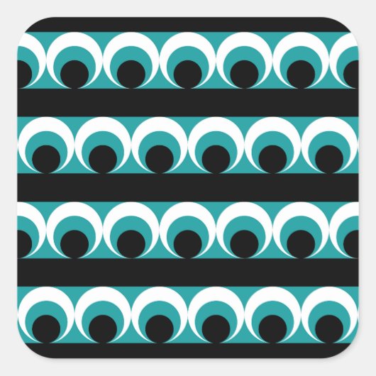 Geometrisch patroon vierkante sticker (Voorkant)