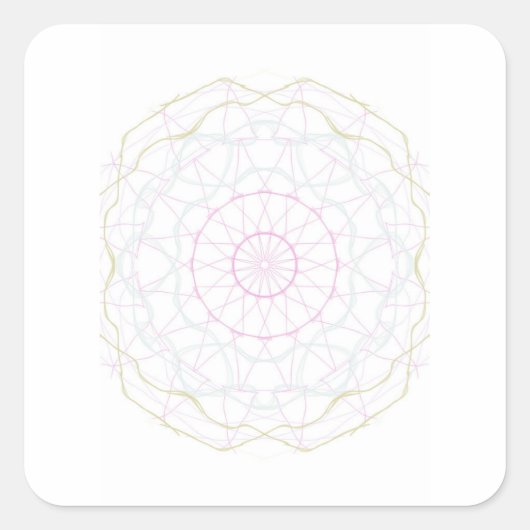 Geometrisch patroon vierkante sticker (Voorkant)