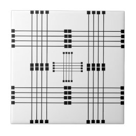 Geometrisch patroon | Vierkantjes | Lijnen | wit | Tegeltje