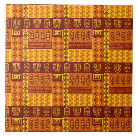 Geometrisch patroon voor Afrikaanse kunst Tegeltje (Voorkant)