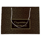 geometrisch patroon voor mannen groot cadeauzakje (Voorkant)