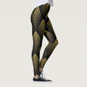 Geometrisch patroon voor zwart en gouden kunst-dec leggings (Rechts)