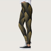 Geometrisch patroon voor zwart en gouden kunst-dec leggings (Links)