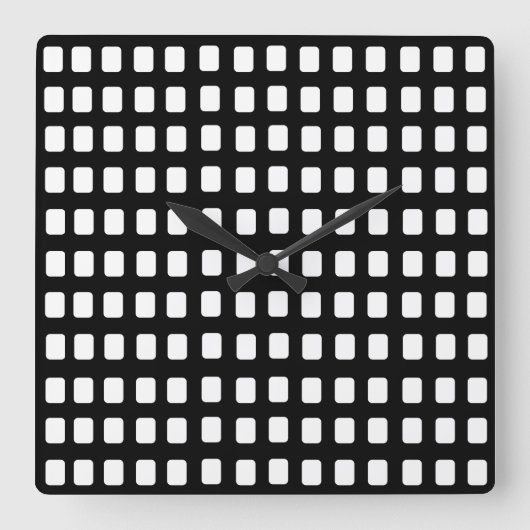 Geometrisch patroon voor zwarte en witte vierkantj vierkante klok (Voorkant)