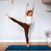 Geometrisch Patroon Vuur Sinaasappel en Zwart Leggings