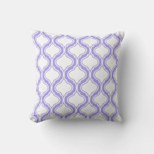 Geometrisch patroon wit en lavender kussen