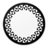 Geometrisch patroon | Wit en zwart Keramische Knop (Voorkant)