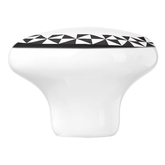 Geometrisch patroon | Wit en zwart Keramische Knop (Zijkant)