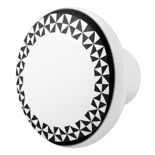 Geometrisch patroon | Wit en zwart Keramische Knop (Rechts)